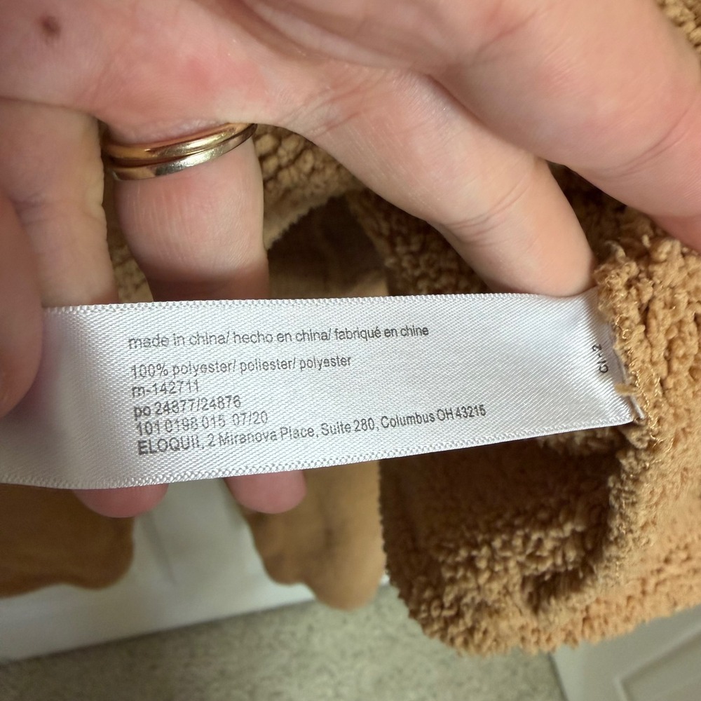 Eloquii Teddy Fleece Lounge Set Camel Brown V-Neck Top & Joggers Plus Size 22-28 - Picture 6 of 6